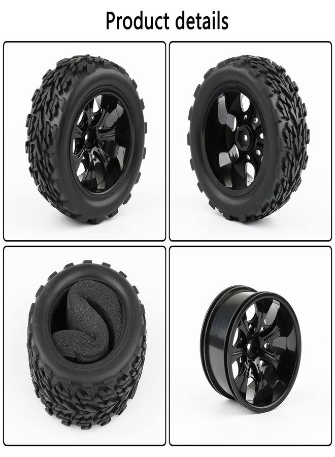 Rowiz 4PCS 1/10 Scale RC Tires and Wheels 12mm Hex - for Traxxas Rustler Stampede Slash, Off-Road Monster Truck Tires with M4 Lock Nuts & Wrench - Image 4